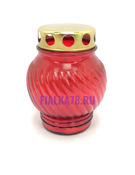 Лампада стеклянная «Бочка» большая красная